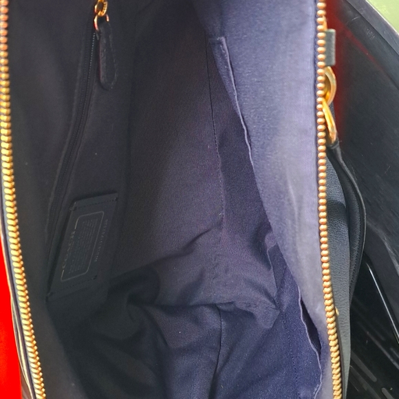 Coach Ava Navy Leather Shoulder/ Tote Excellent Condition - Picture 8 of 13